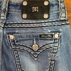 MISS ME Metallic Relaxed bootcut jean